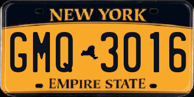 NY license plate GMQ3016