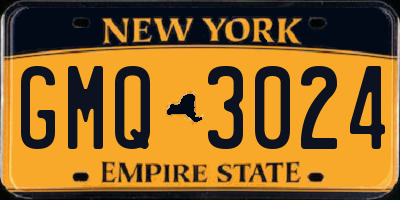 NY license plate GMQ3024