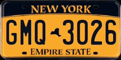 NY license plate GMQ3026