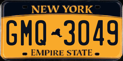 NY license plate GMQ3049