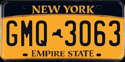NY license plate GMQ3063