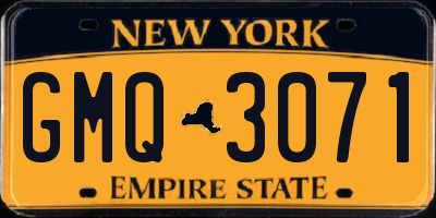 NY license plate GMQ3071