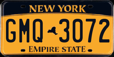 NY license plate GMQ3072