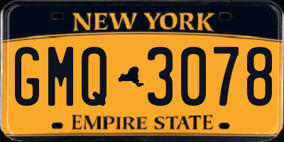 NY license plate GMQ3078