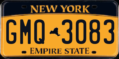 NY license plate GMQ3083