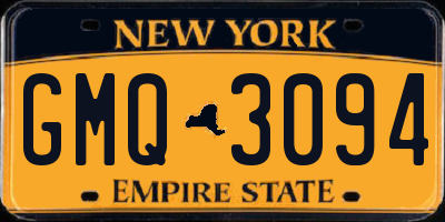 NY license plate GMQ3094