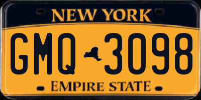 NY license plate GMQ3098