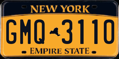 NY license plate GMQ3110