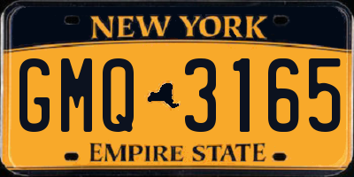NY license plate GMQ3165