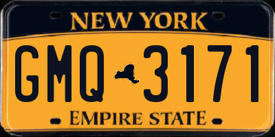 NY license plate GMQ3171
