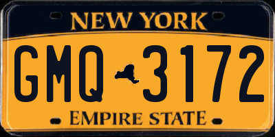 NY license plate GMQ3172