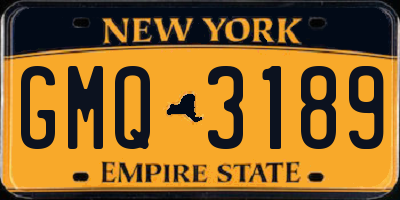 NY license plate GMQ3189