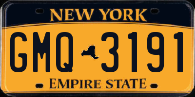 NY license plate GMQ3191