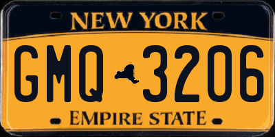 NY license plate GMQ3206