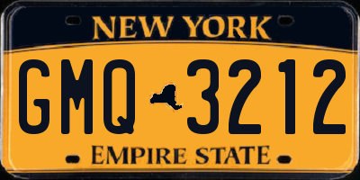 NY license plate GMQ3212