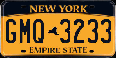 NY license plate GMQ3233