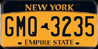 NY license plate GMQ3235