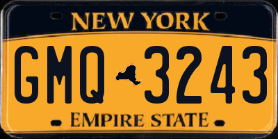 NY license plate GMQ3243