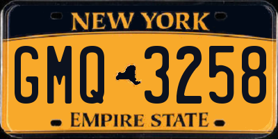 NY license plate GMQ3258
