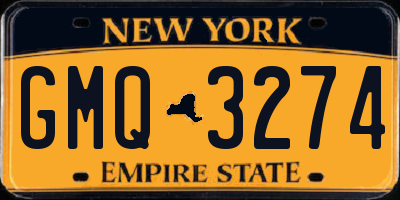 NY license plate GMQ3274