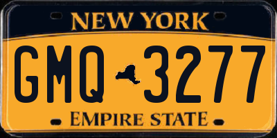 NY license plate GMQ3277