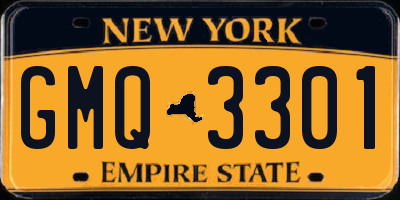 NY license plate GMQ3301