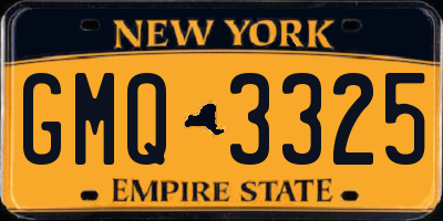 NY license plate GMQ3325