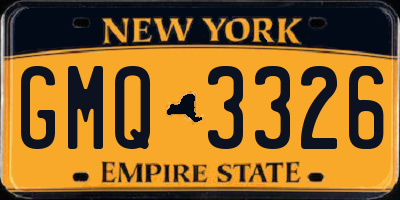NY license plate GMQ3326