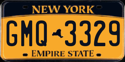 NY license plate GMQ3329