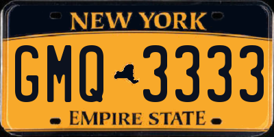NY license plate GMQ3333