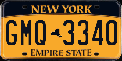 NY license plate GMQ3340