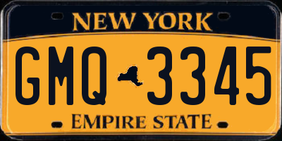 NY license plate GMQ3345