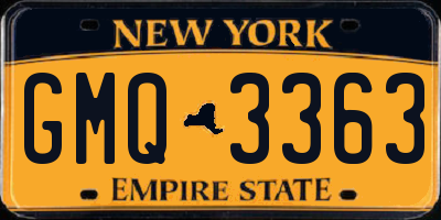 NY license plate GMQ3363