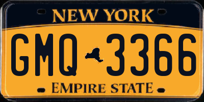 NY license plate GMQ3366