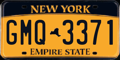 NY license plate GMQ3371