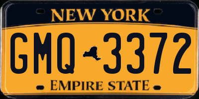 NY license plate GMQ3372