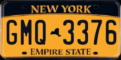 NY license plate GMQ3376