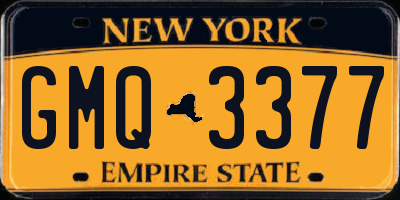 NY license plate GMQ3377