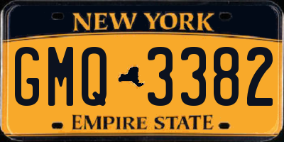 NY license plate GMQ3382