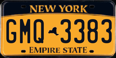 NY license plate GMQ3383