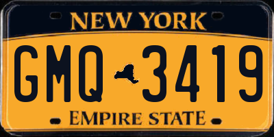 NY license plate GMQ3419