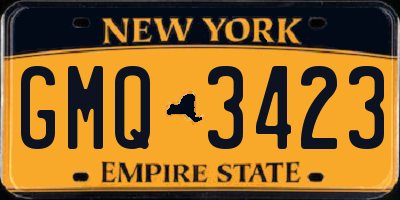 NY license plate GMQ3423