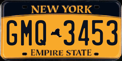 NY license plate GMQ3453