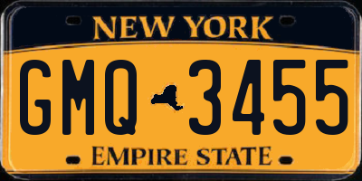 NY license plate GMQ3455