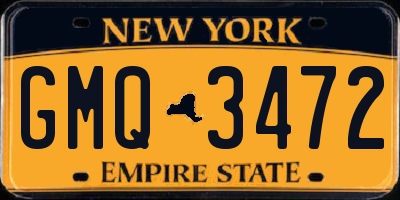 NY license plate GMQ3472
