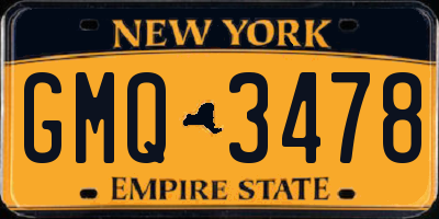NY license plate GMQ3478