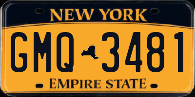 NY license plate GMQ3481