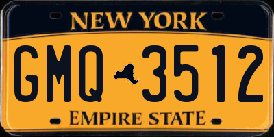 NY license plate GMQ3512