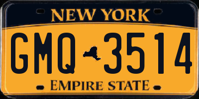 NY license plate GMQ3514