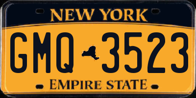 NY license plate GMQ3523
